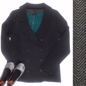 Grey Ezekiel Pea Coat Style Sweatshirt Jacket -M-